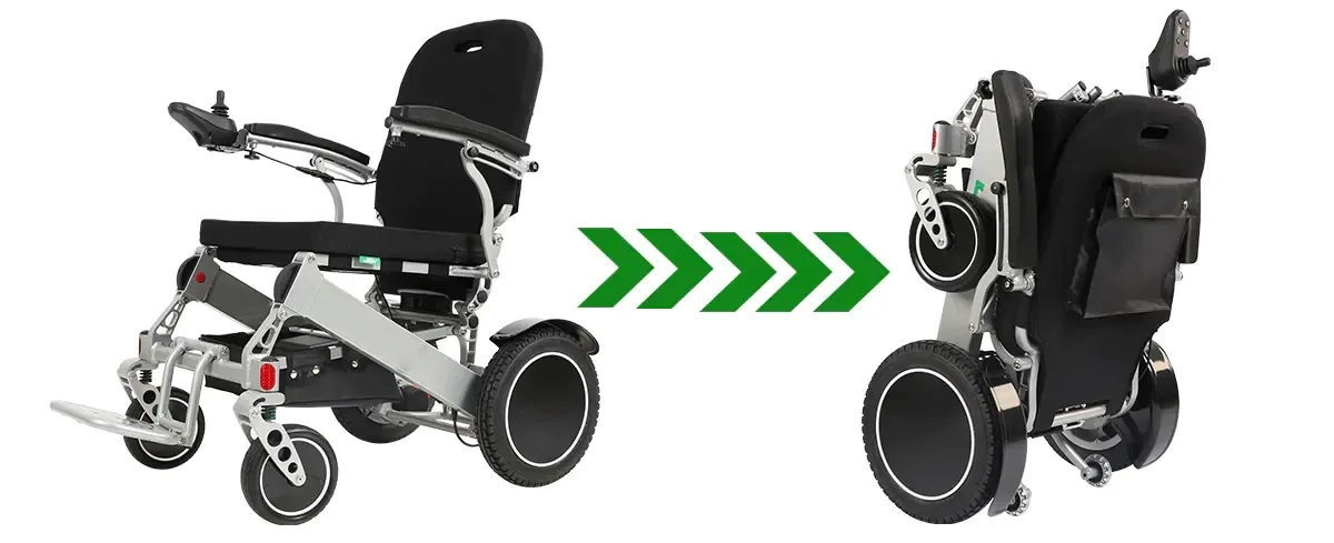 Electric wheelchair folding mechanism demonstration