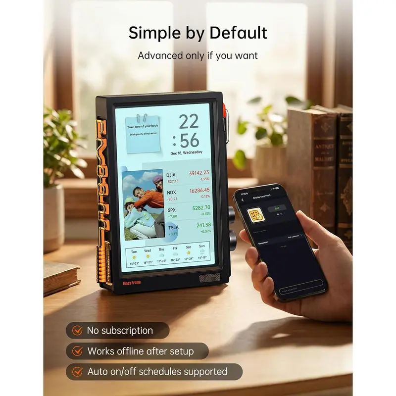 Times Frame WiFi Smart Digital Photo Frame - 10.1in Transparent Desk Display