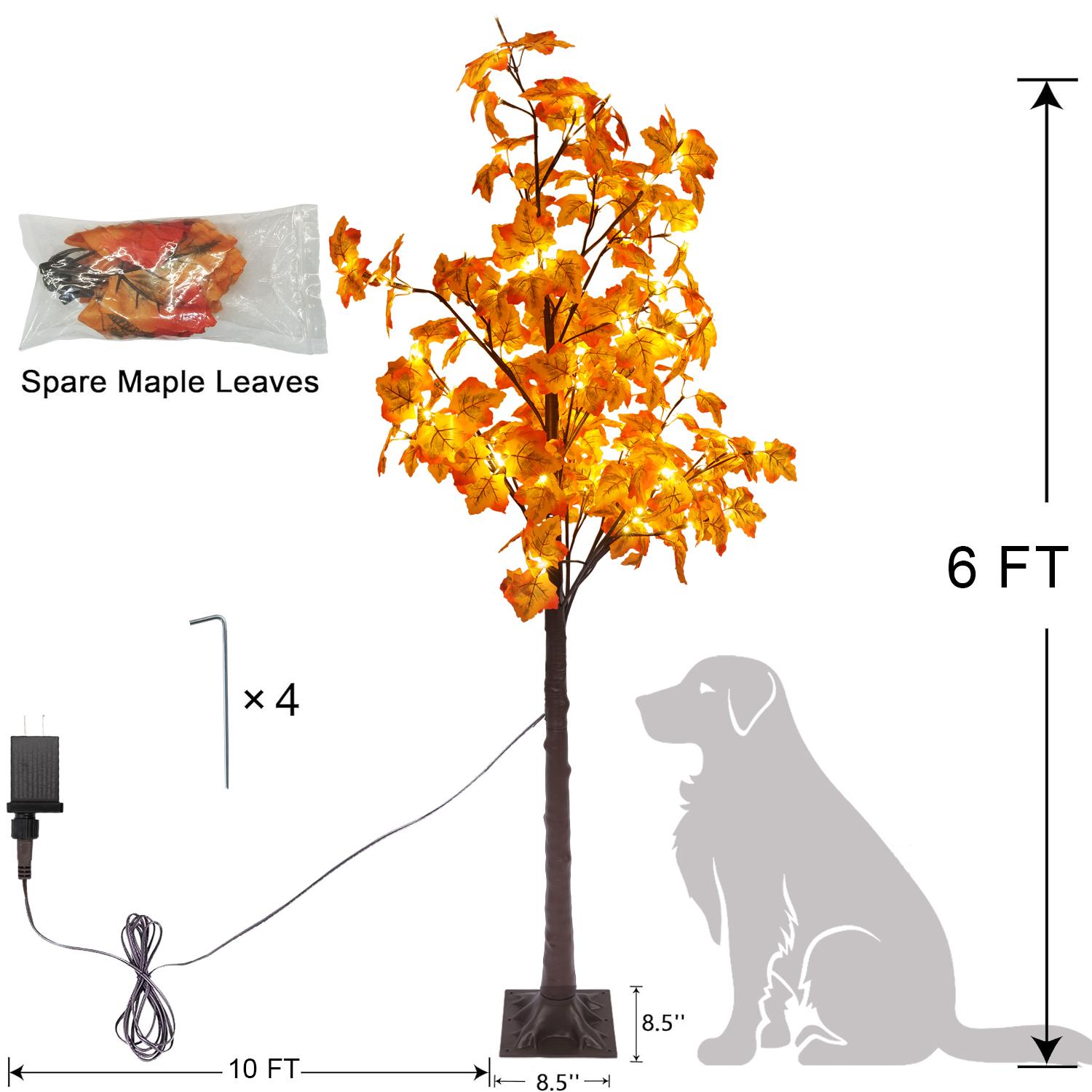 Hoodink Lighted Maple Tree includes spare maple leaves for customisation