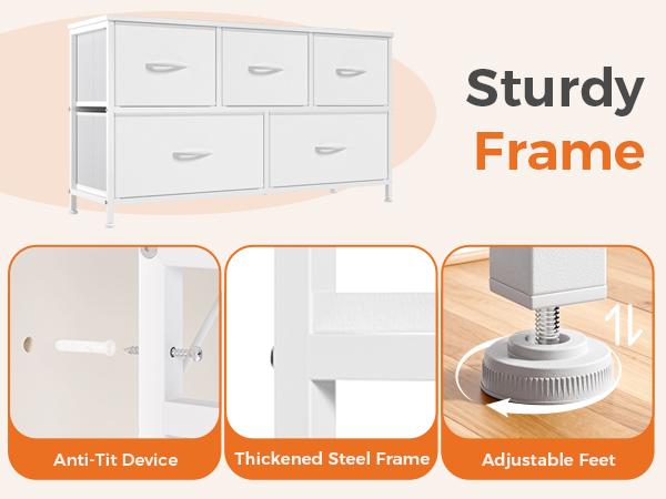 Versatile storage dresser used in bedroom, nursery, closet and entryway