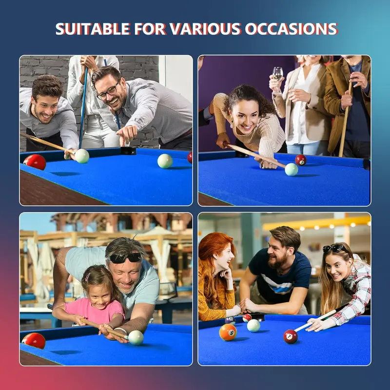 PEXMor 48in Mini Pool Table Set for Kids & Adults, Felt, Accessories