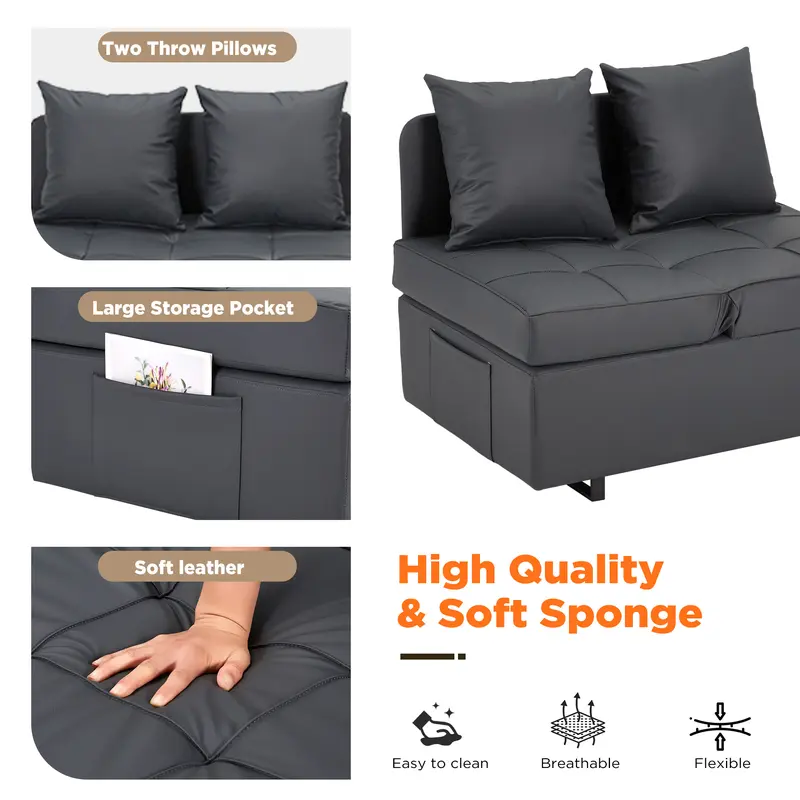  3-in-1 Convertible Lounge Chair Bed