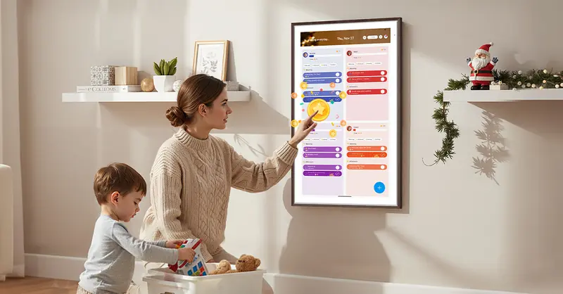 ApoloSign smart digital family wall calendar in modern home