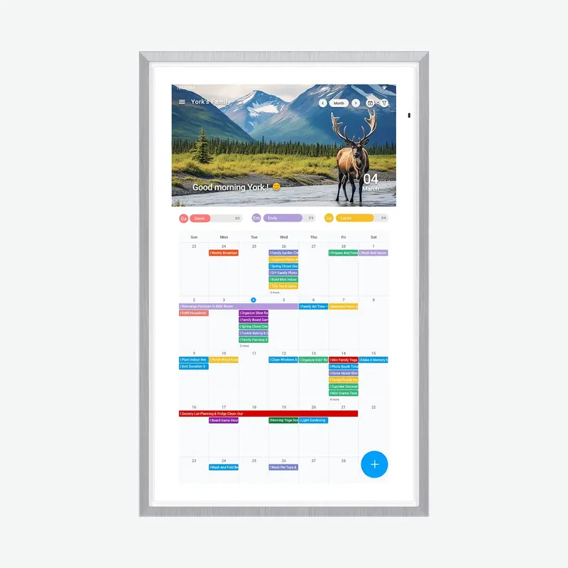 Dual-Mode Digital Family Wall Calendar