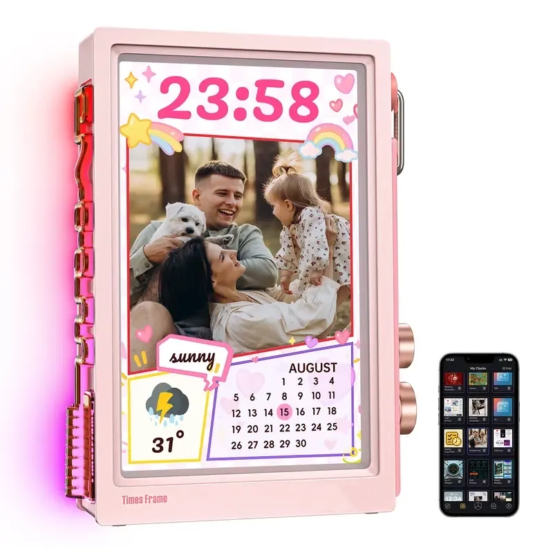 Times Frame WiFi Smart Digital Photo Frame - 10.1in Transparent Desk Display