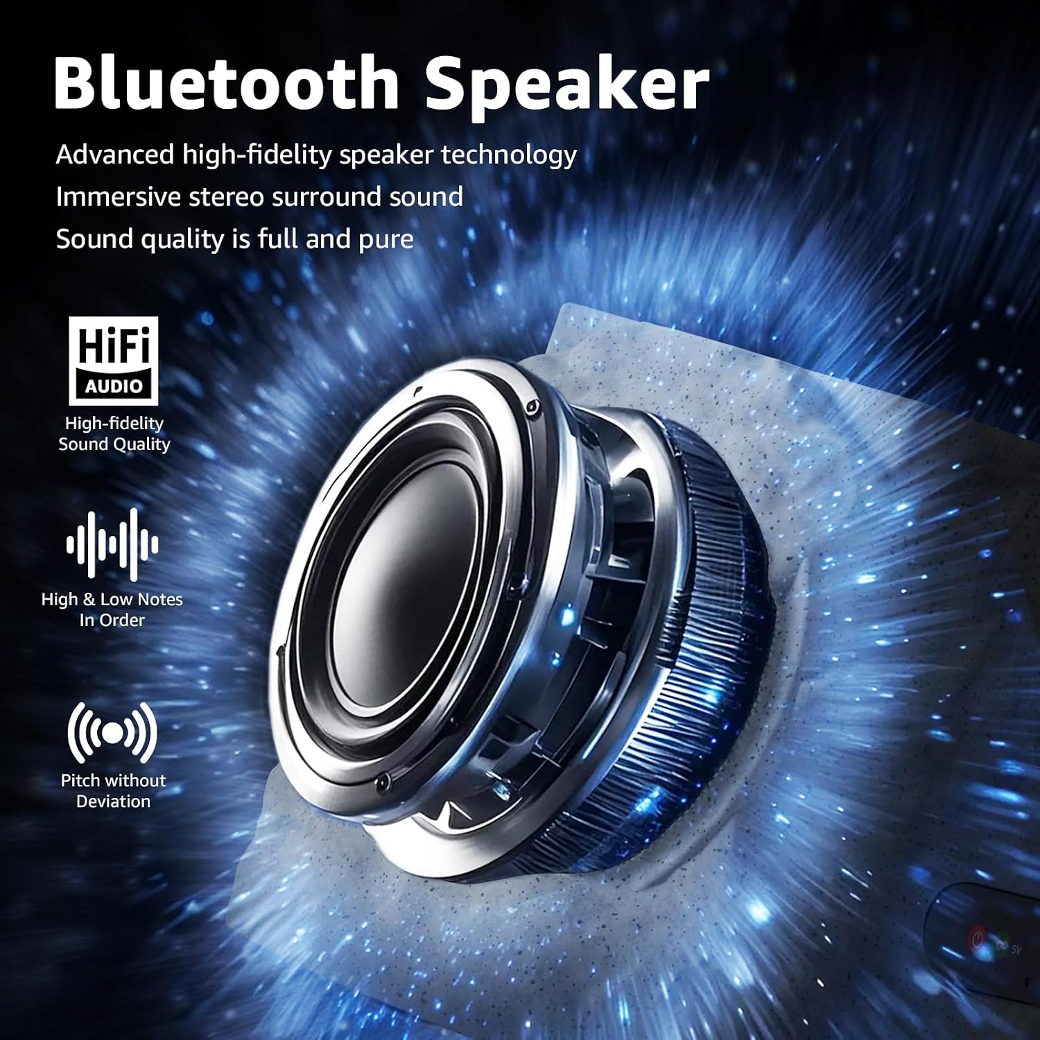 2-Pack Rock Speakers Outdoor Water-Resistant IP44, Multi-Sync Up to 100 Speakers, Solar-Powered Rock Speaker with Light for Patio Garden Party Pool Deck Yard Outside