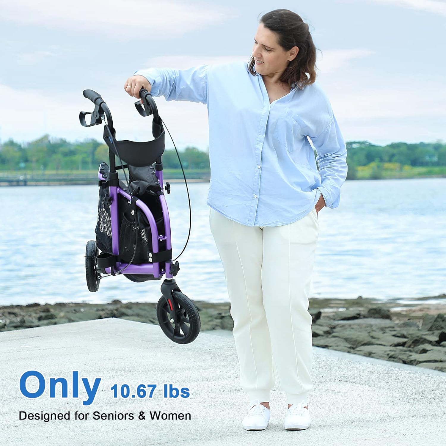 3-in-1 Ergonomic Walker with Stool | Aluminum Frame
