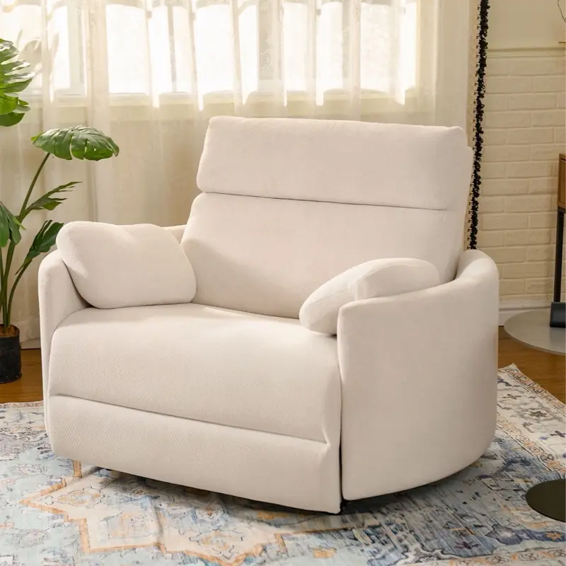 54" Oversized No-Wall Power Recliner - Big & Tall Chenille Swivel Rocker