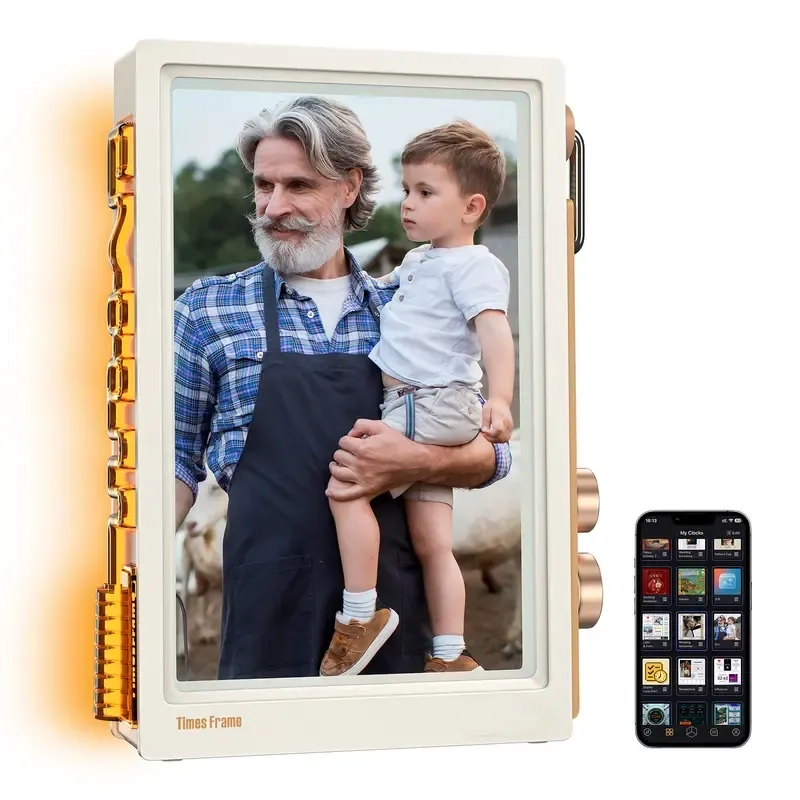 Times Frame WiFi Smart Digital Photo Frame - 10.1in Transparent Desk Display
