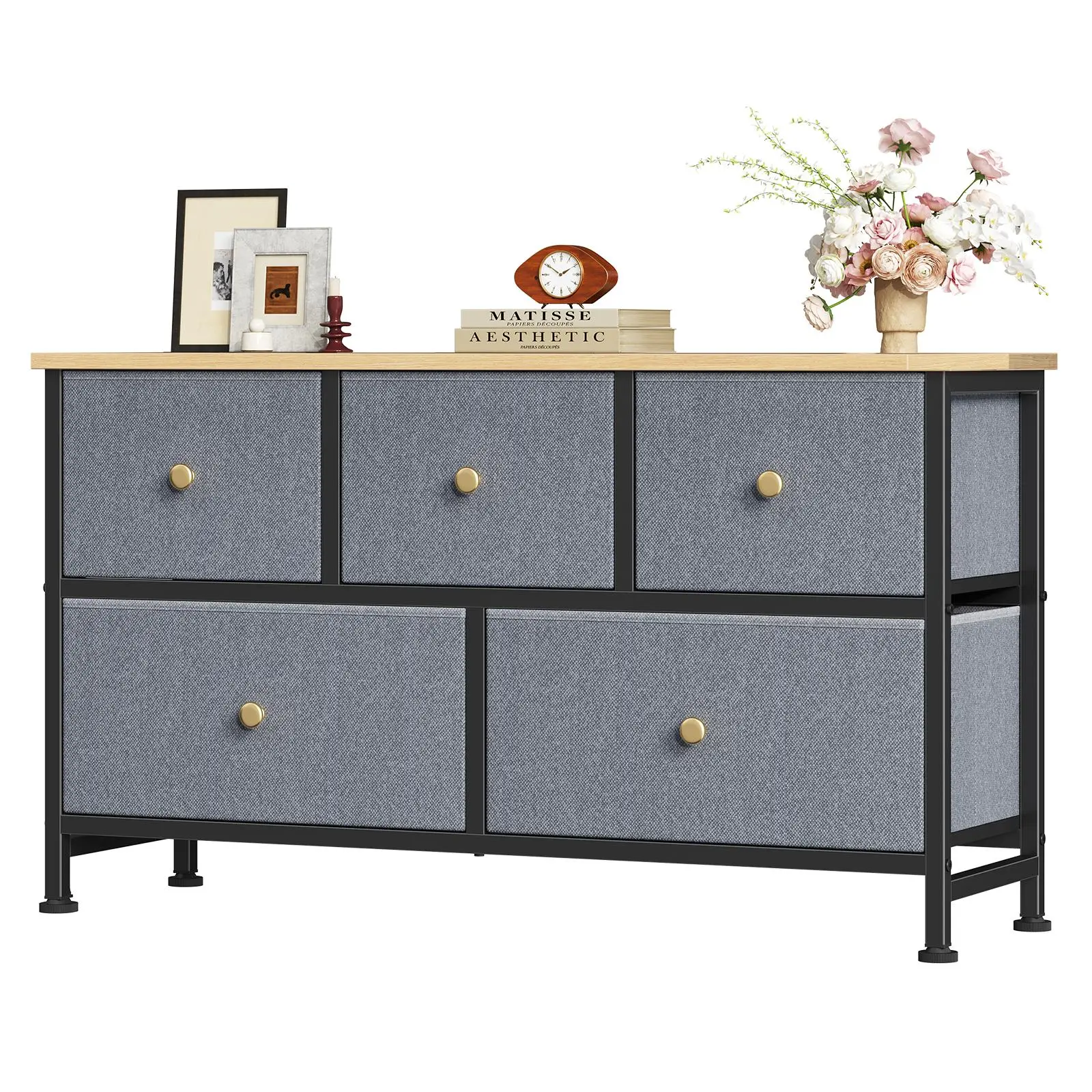 5-Drawer Sturdy Chest of Drawers - Modern Dresser Storage Chest