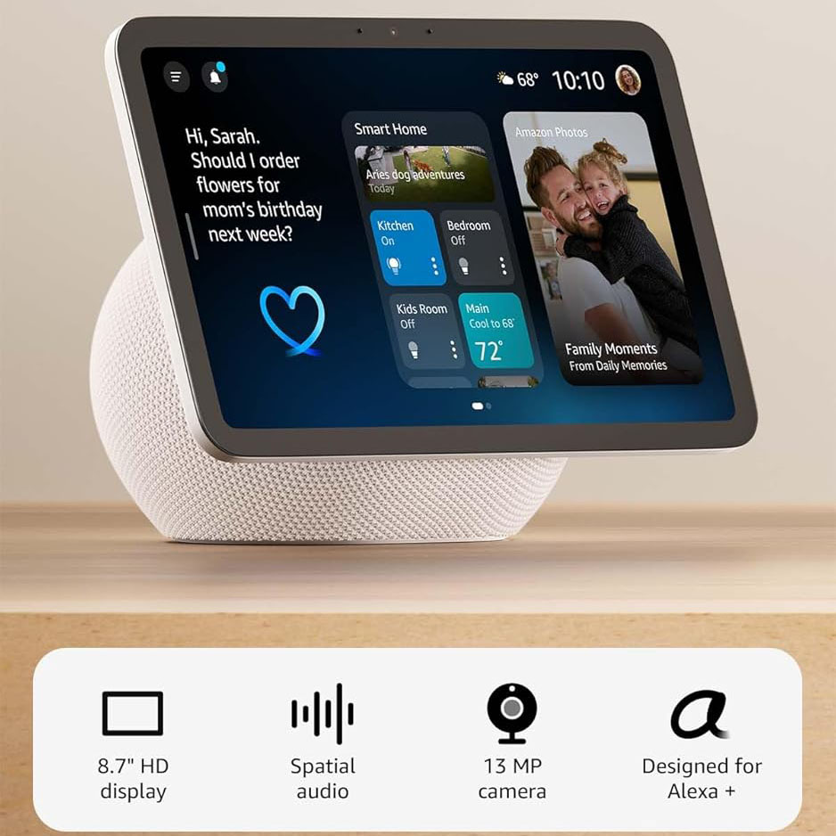 Vibrant HD display with spatial audio