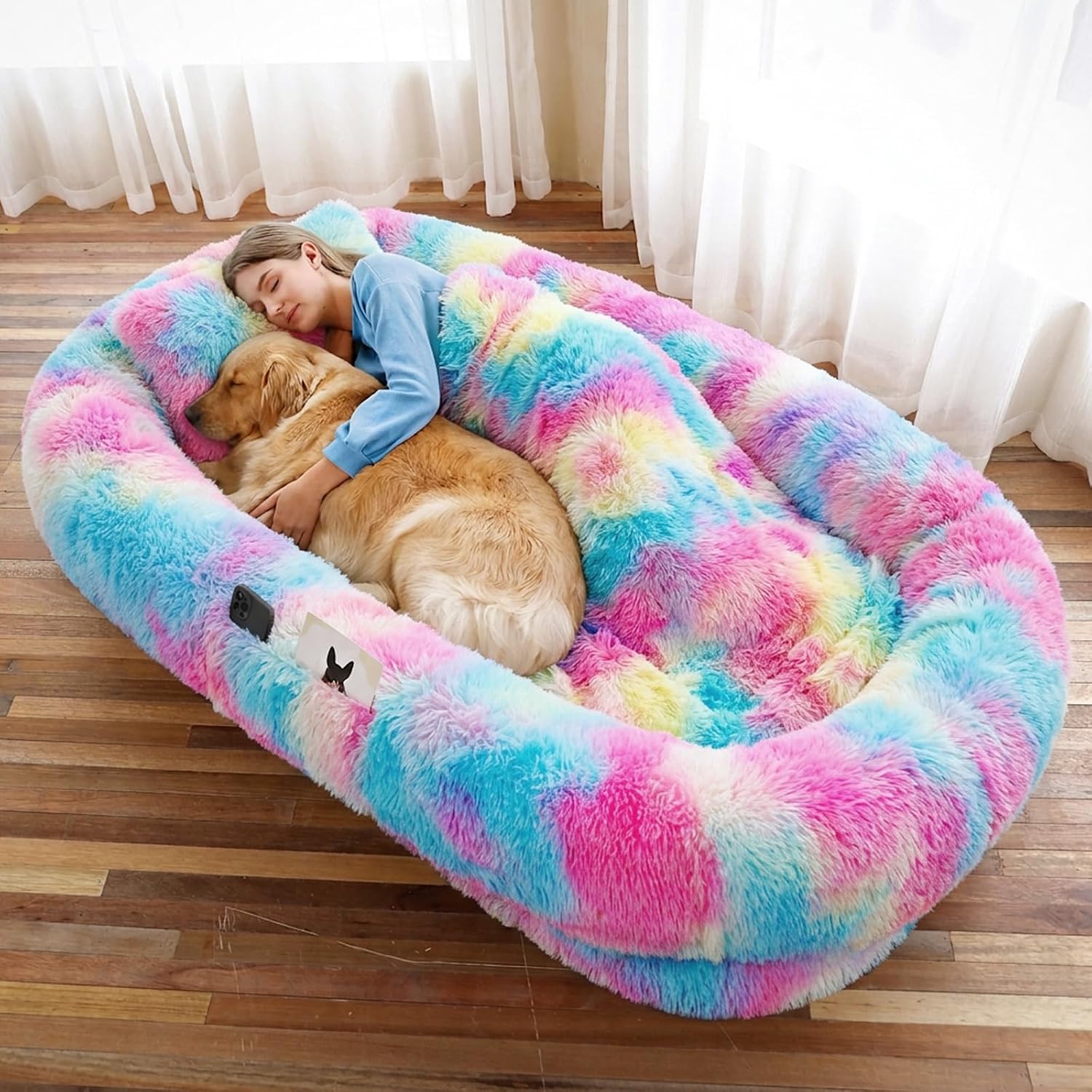Human Dog Bed for Adult, 71"x45"x12" Giant Calming Nest Beds