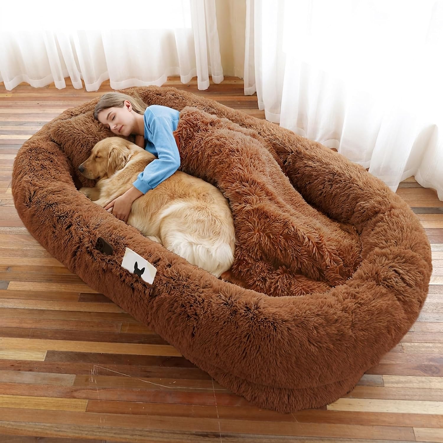 Human Dog Bed for Adult, 71"x45"x12" Giant Calming Nest Beds