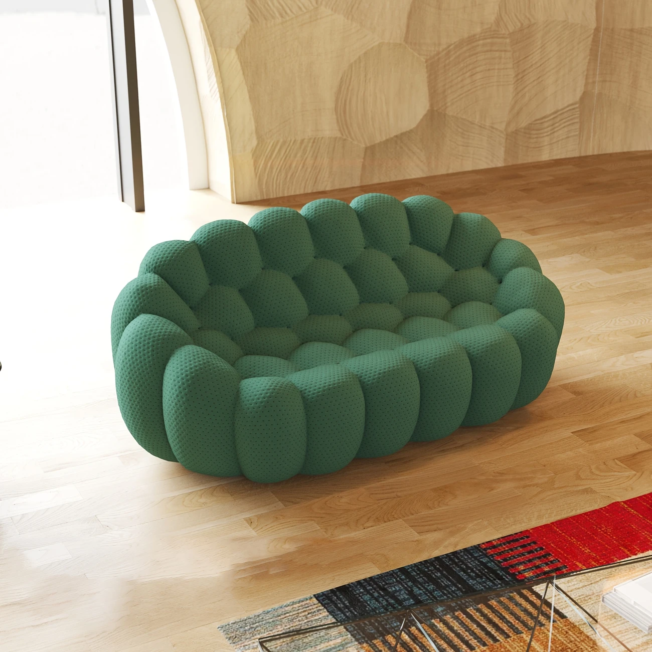 Dark green Bubble Sofa in living room