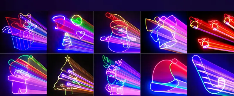 Professional APP-Controlled WiFi Laser Projector - Aluminium, Adjustable, Audio-Supported, 200+ Built-in 3D RGB Effects, Hand Drawing, Custom Design, DMX Sync, Remote Control, Android Compatible for Weddings, Christmas (Indoor & Outdoor)