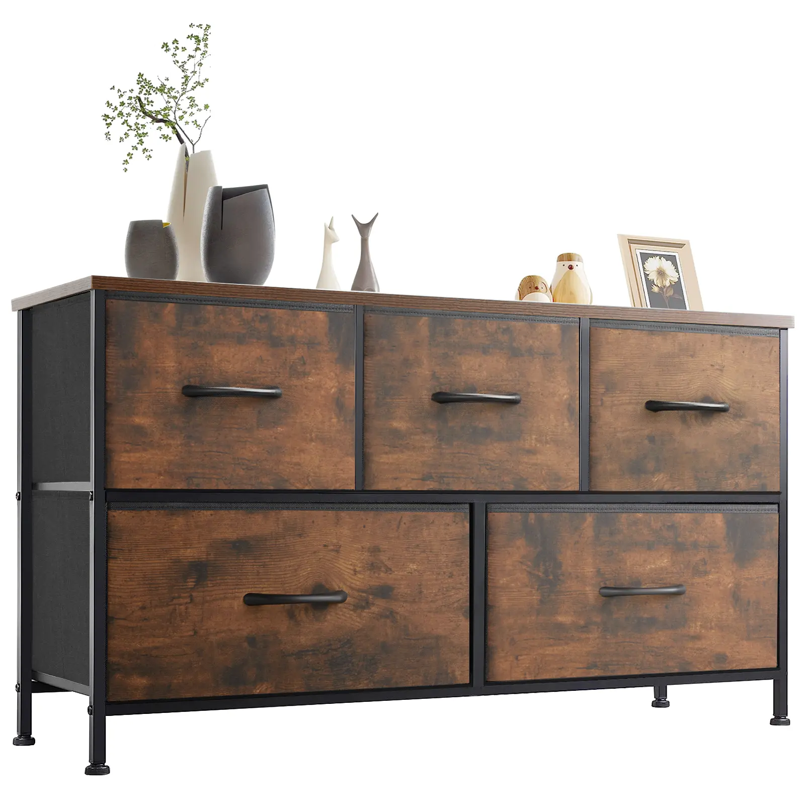 5-Drawer Sturdy Chest of Drawers - Modern Dresser Storage Chest