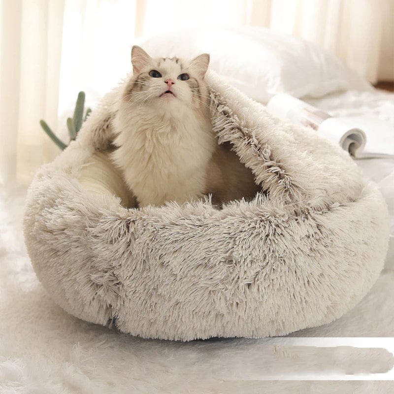 CozyNook Plush Fluffy Dog and Cats Round Bed