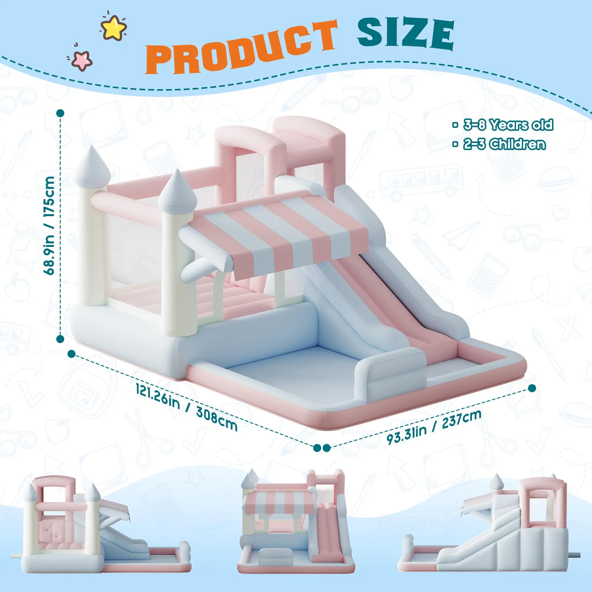 Triple Splash Kids Inflatable Mega Water Park