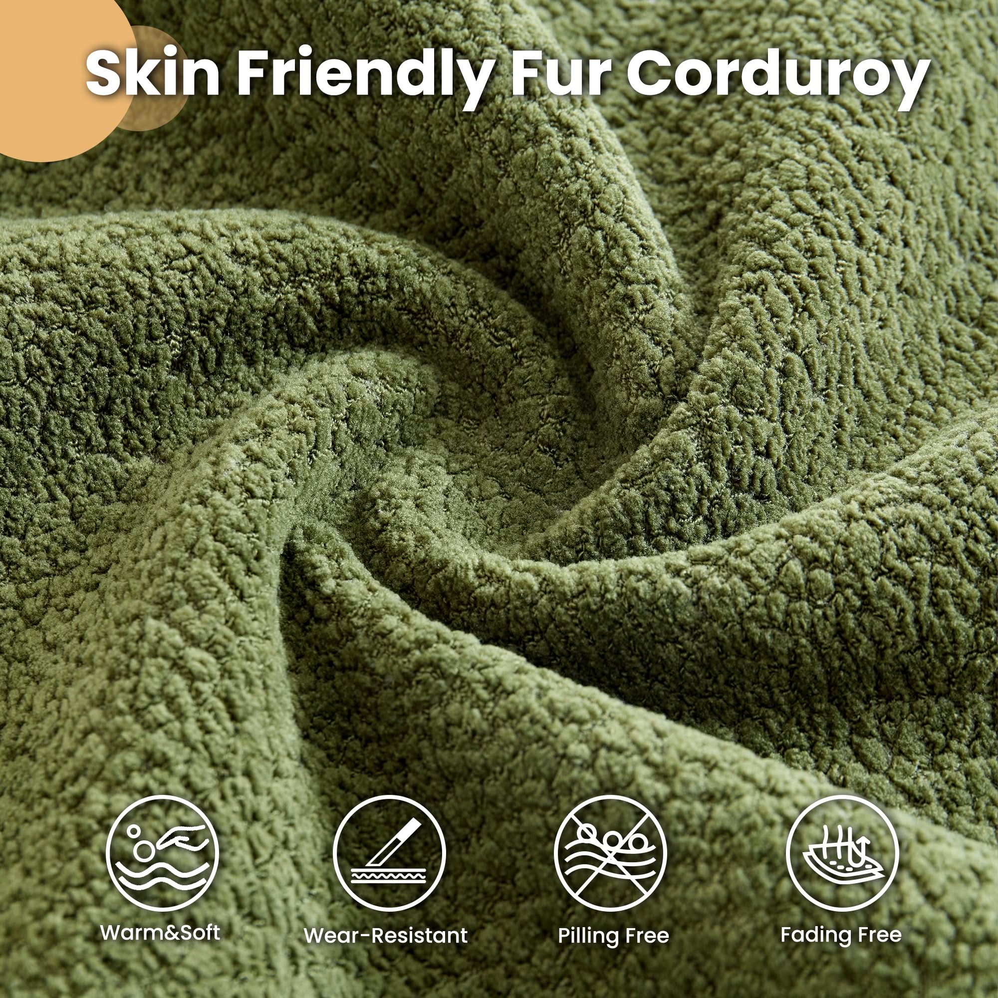 59" O-Shape Modular Couch, Plush Corduroy Fabric, No Assembly Required