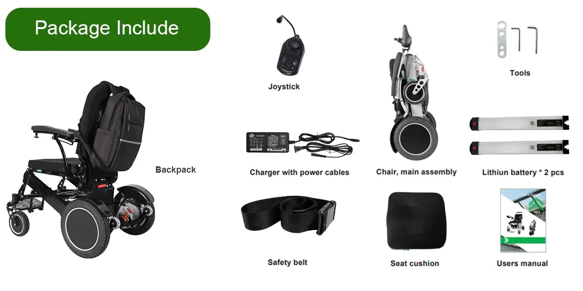 Airline approved electric wheelchair package contents