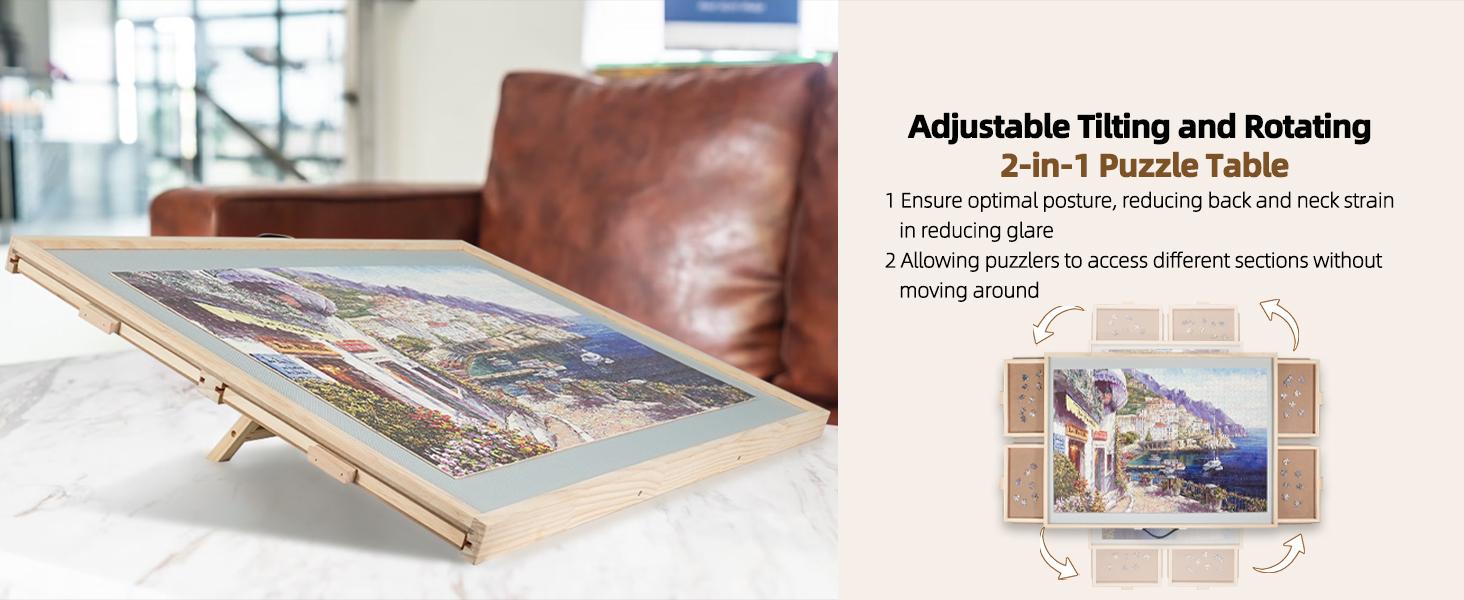 ALL4JIG puzzle board with 4 sorting drawers and cover