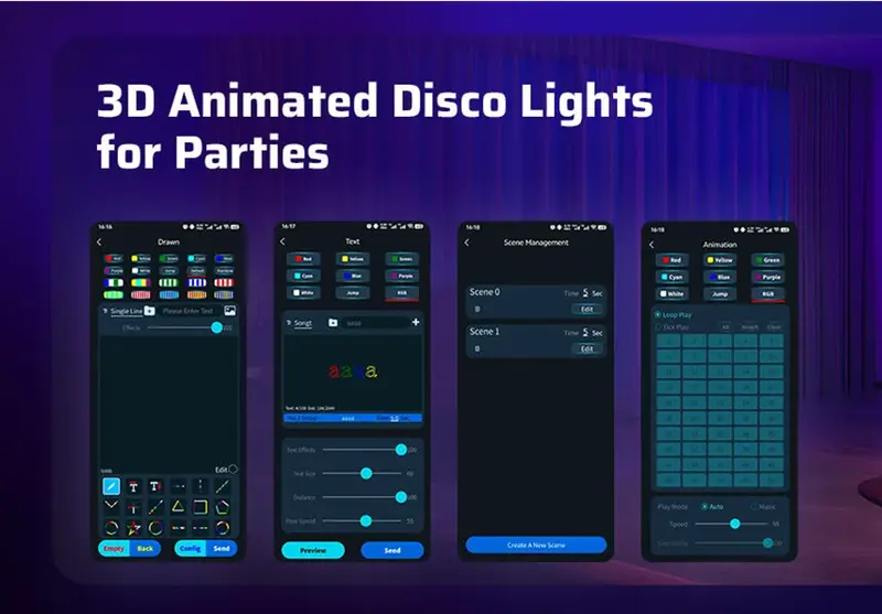 Professional APP-Controlled WiFi Laser Projector - Aluminium, Adjustable, Audio-Supported, 200+ Built-in 3D RGB Effects, Hand Drawing, Custom Design, DMX Sync, Remote Control, Android Compatible for Weddings, Christmas (Indoor & Outdoor)