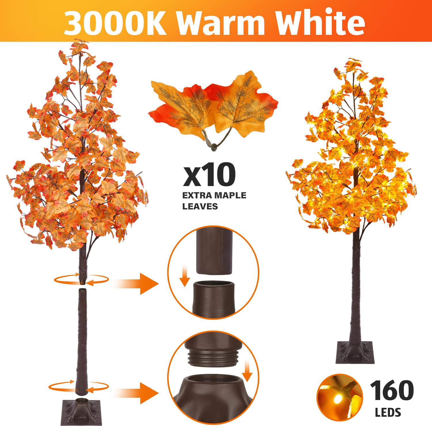 Hoodink Lighted Maple Tree for Christmas holiday decor and festive celebrations