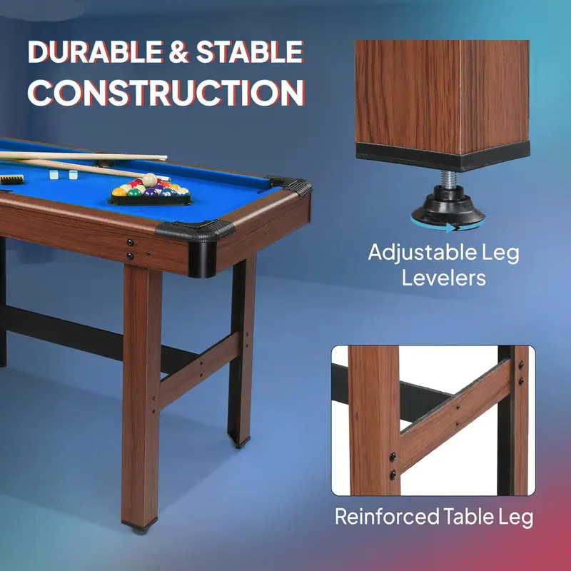 PEXMor 48in Mini Pool Table Set for Kids & Adults, Felt, Accessories