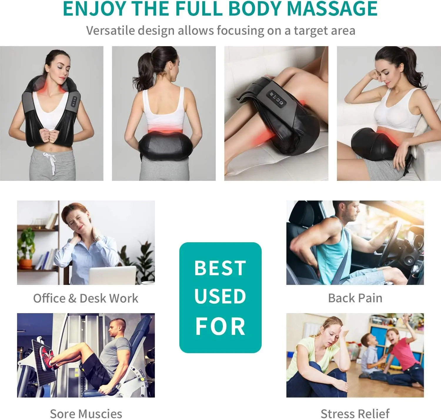 [Cordless] Neck Shoulder Back Massager with Heat