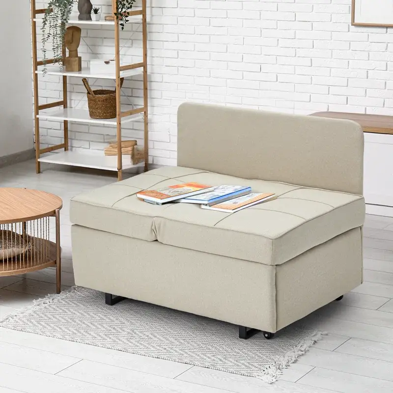 EROMMY futon base showing solid steel frame and reinforced joints