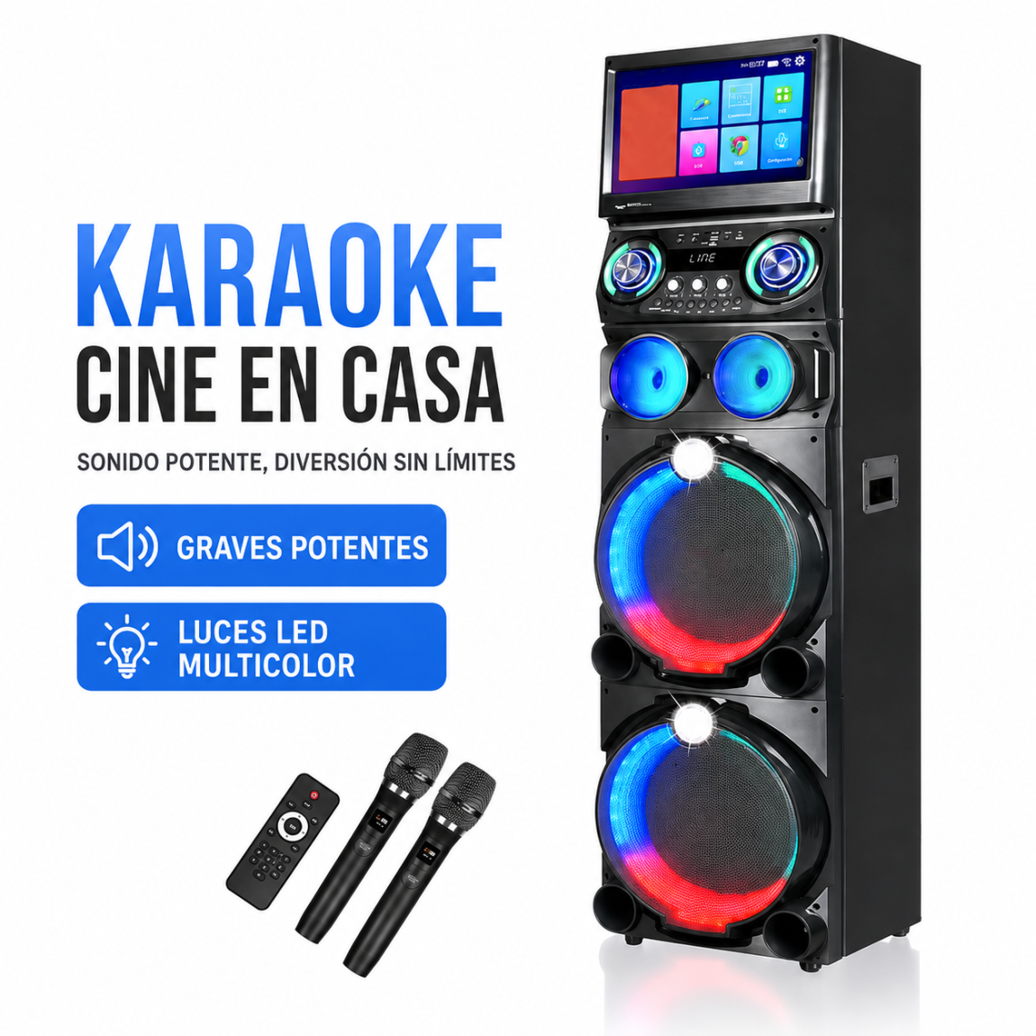 ⚡Last Day 50% OFF🎤 15.4” Video Speaker System