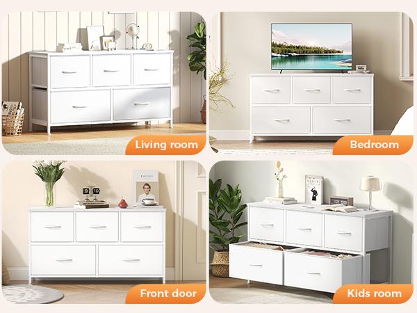 Easy to clean fabric drawers and quick 20-minute assembly with included tools
