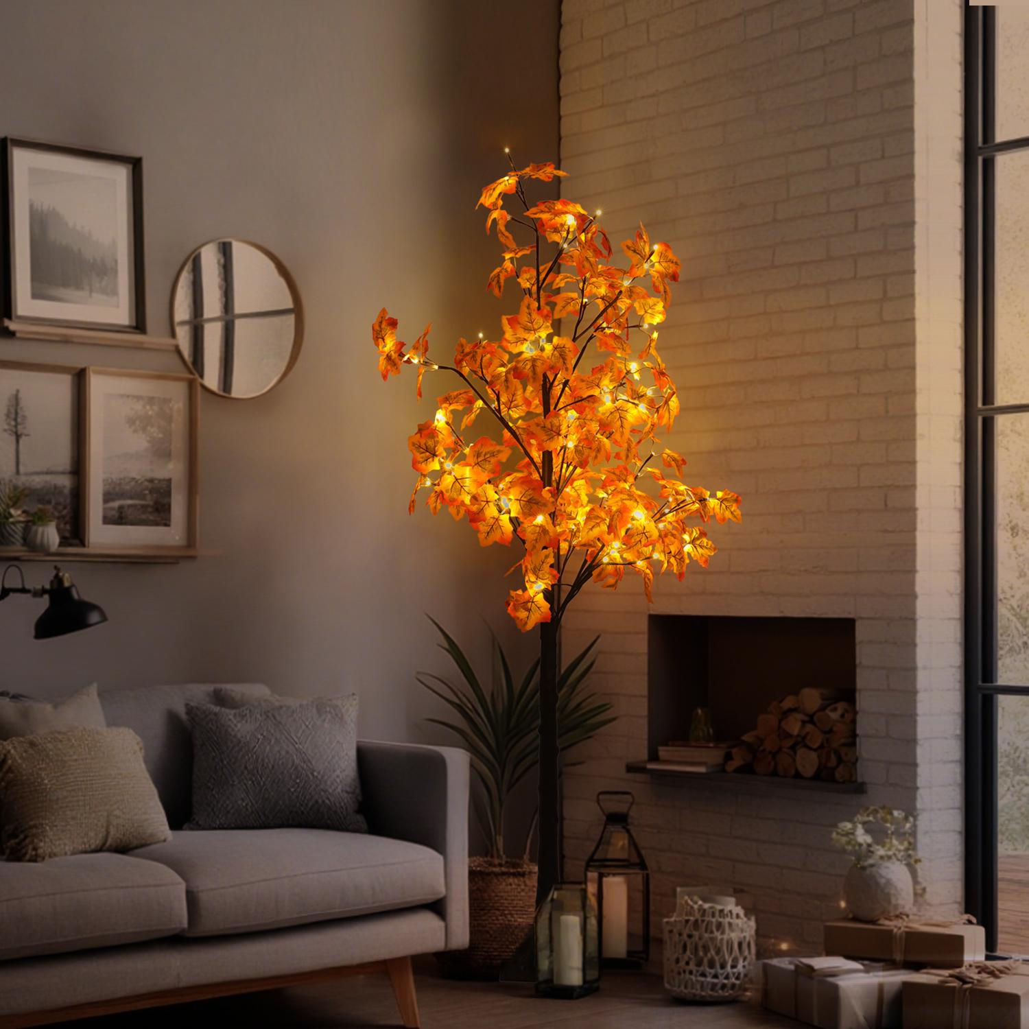 Hoodink Lighted Maple Tree 96 160 warm white LED lights 3000K cozy ambiance detail
