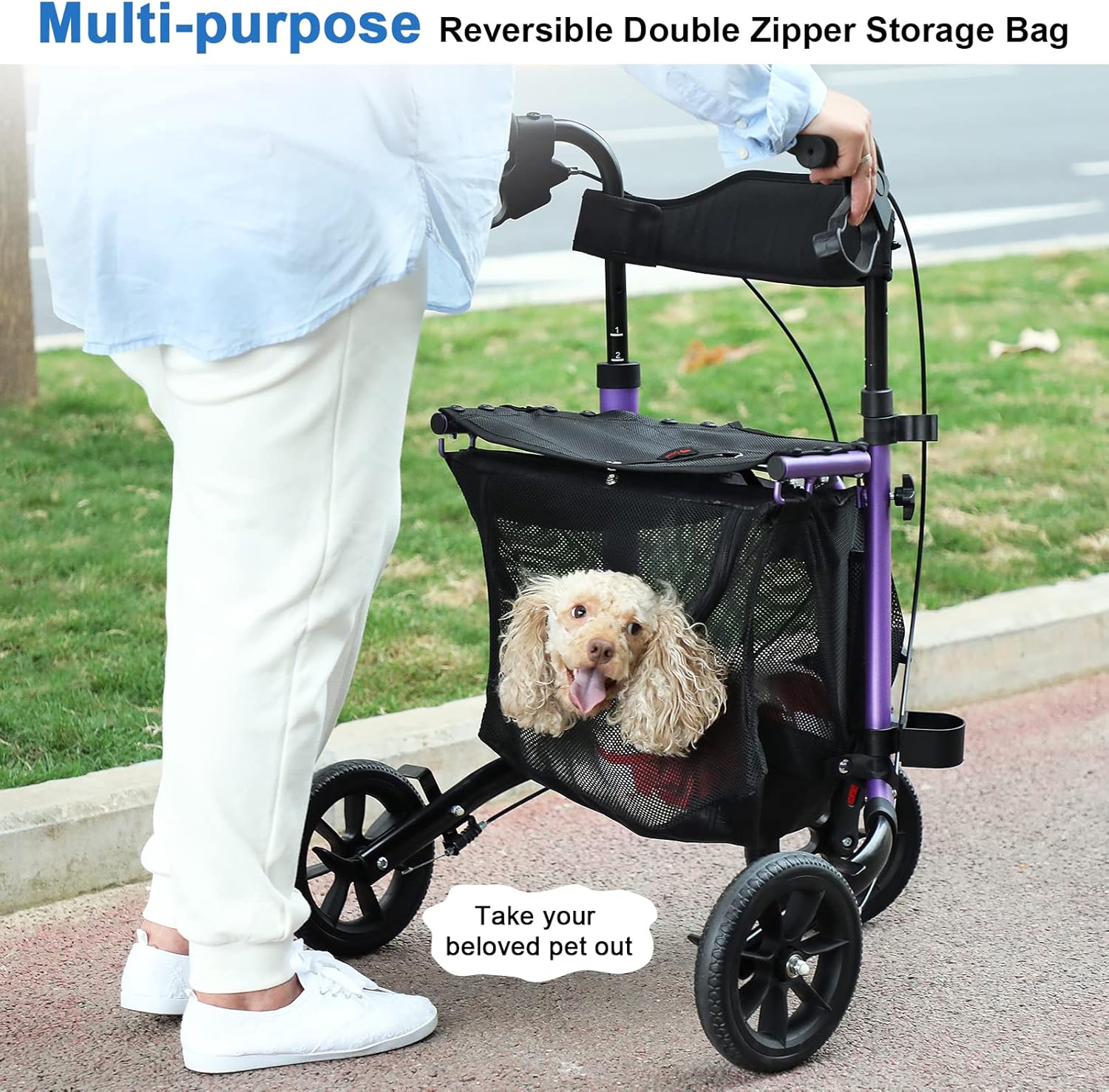 3-in-1 Ergonomic Walker with Stool | Aluminum Frame