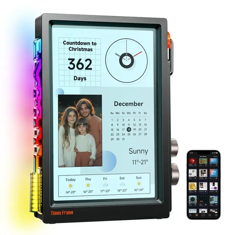 Times Frame WiFi Smart Digital Photo Frame - 10.1in Transparent Desk Display