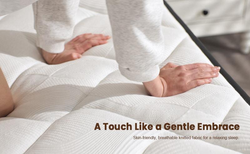 10-12 inch hybrid gel memory foam mattress with pocket coils and comfort foam layers