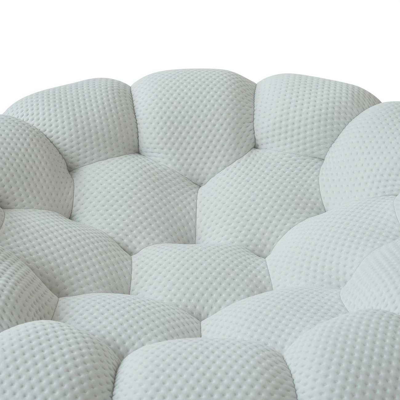 Close-up of 3D mesh structure and sponge core