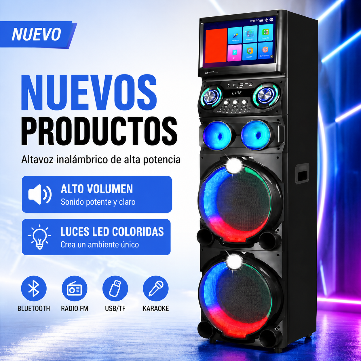 ⚡Last Day 50% OFF🎤 15.4” Video Speaker System