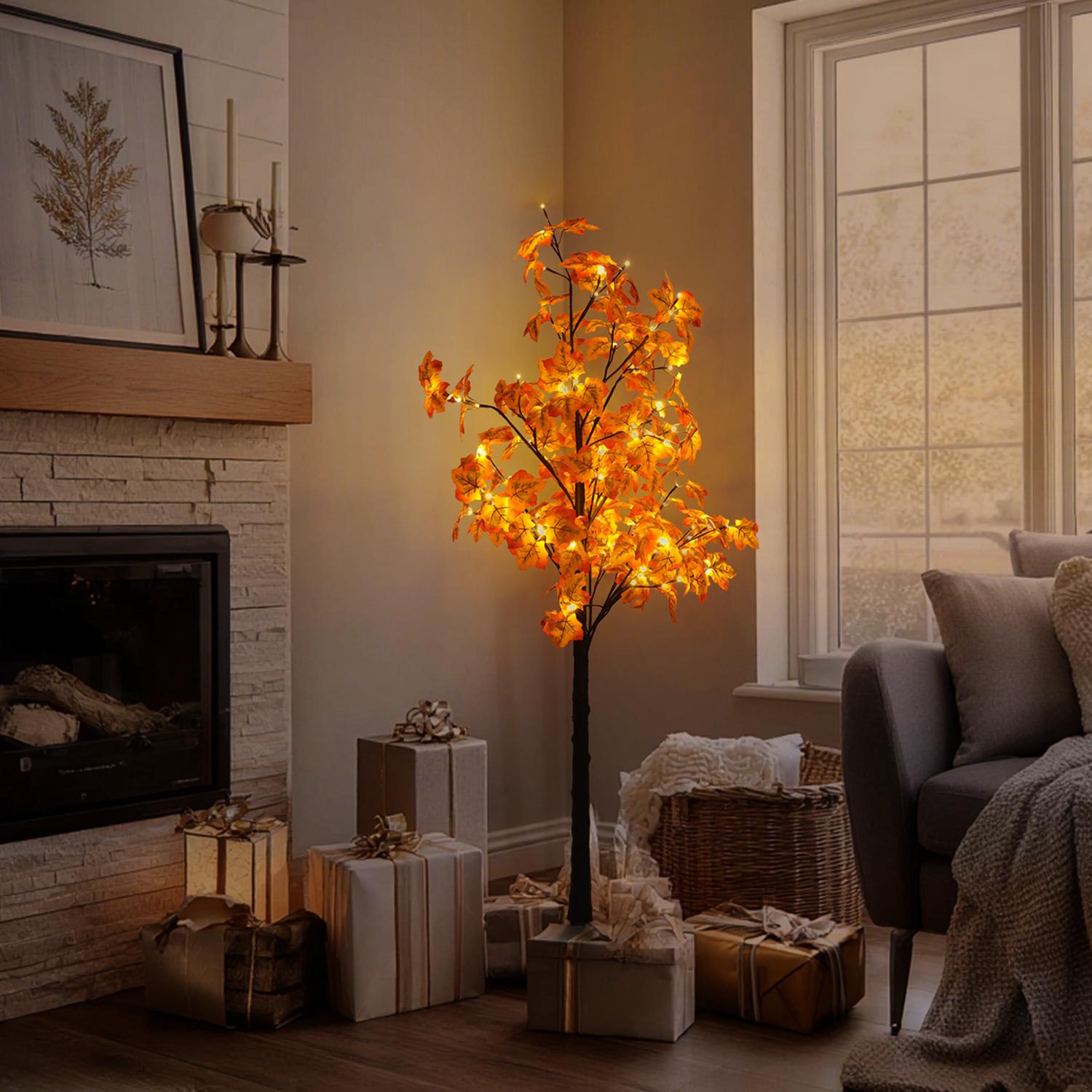 Hoodink Lighted Maple Tree 6ft and 7ft size comparison options available
