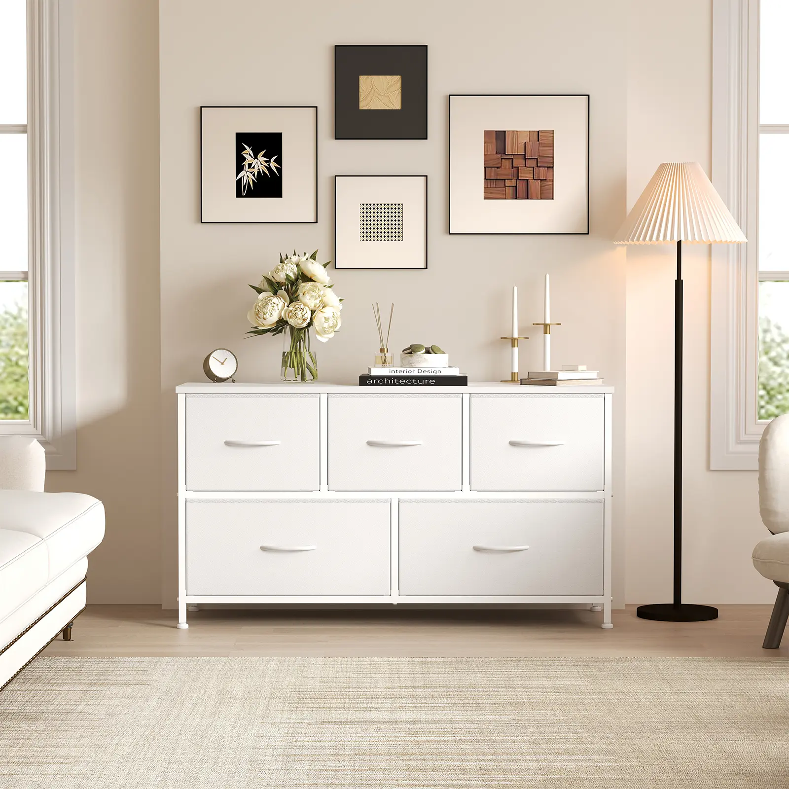 5-Drawer Sturdy Chest of Drawers - Modern Dresser Storage Chest