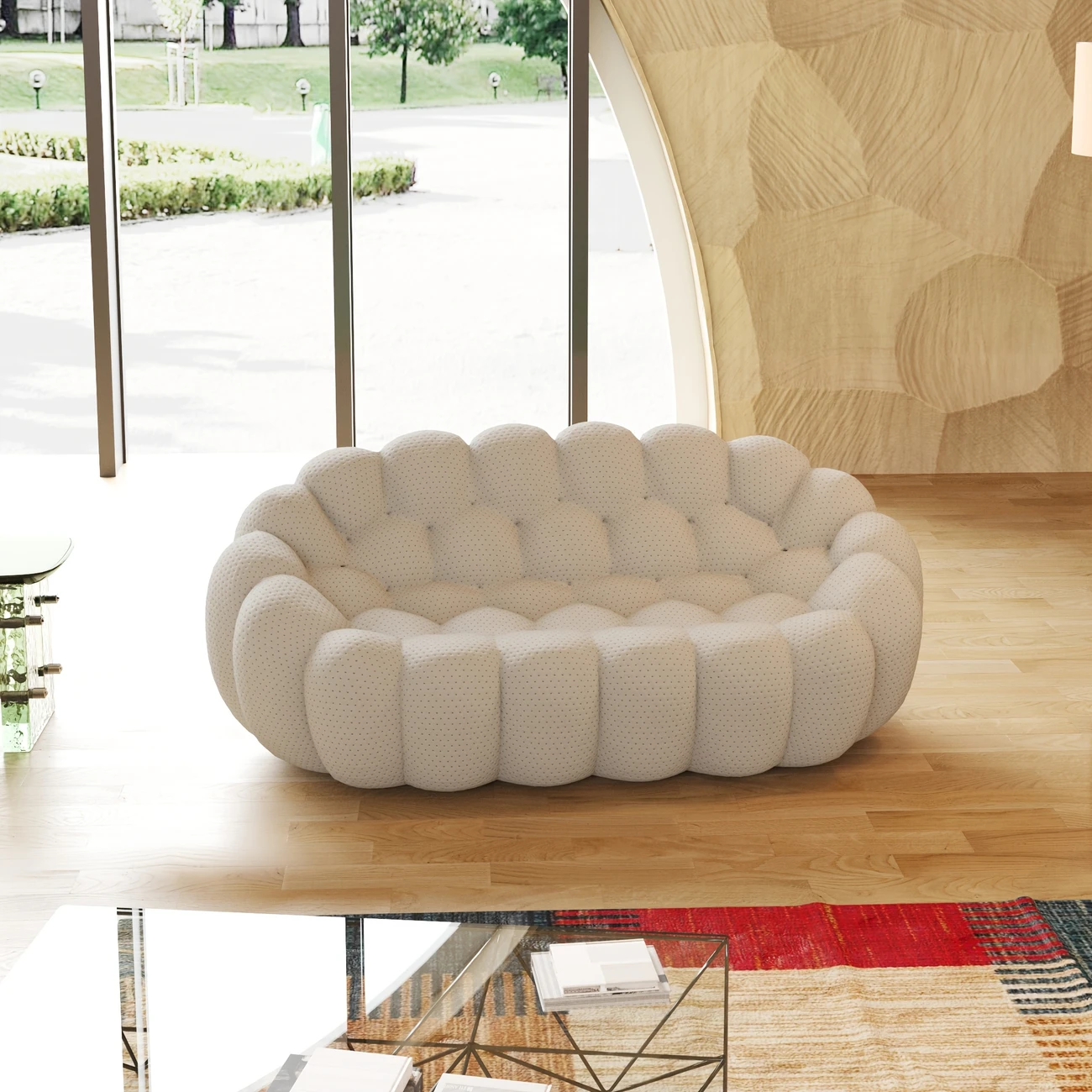 White Bubble Sofa in living room