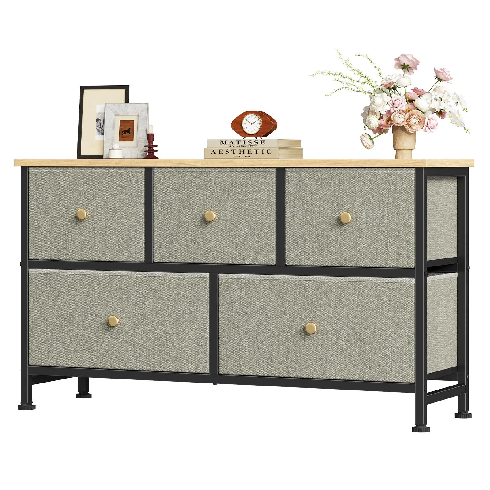 5-Drawer Sturdy Chest of Drawers - Modern Dresser Storage Chest