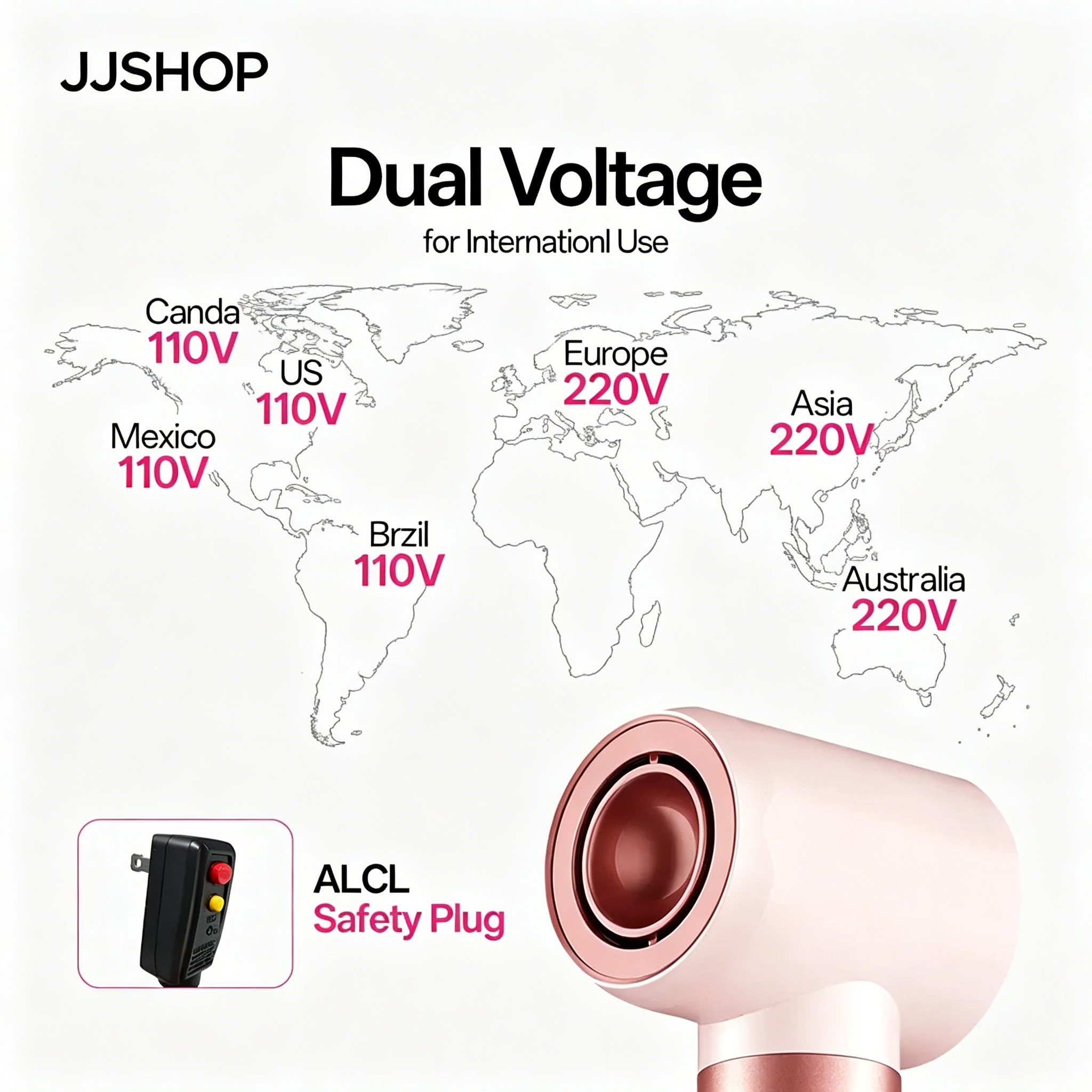 Tideway Prowaver 6-in-1 Ionic Hot Air Styler Wrap - Dual Voltage (100-240V) High-Speed Dryer, Auto Wrap Curlers, Volumizing Blower, Thermal Brush Blowout Tool, Multifunctional Straightener Curler, Smooth Results, Travel Bag, Ideal Gift for Women Summervib