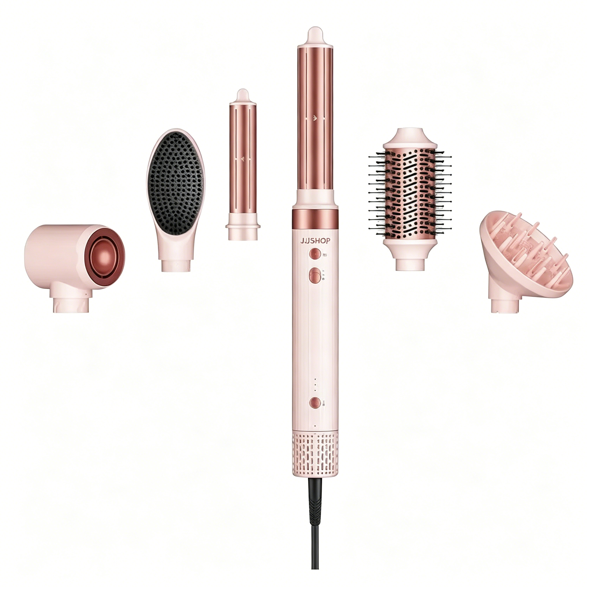 Tideway Prowaver 6-in-1 Ionic Hot Air Styler Wrap - Dual Voltage (100-240V) High-Speed Dryer, Auto Wrap Curlers, Volumizing Blower, Thermal Brush Blowout Tool, Multifunctional Straightener Curler, Smooth Results, Travel Bag, Ideal Gift for Women Summervib