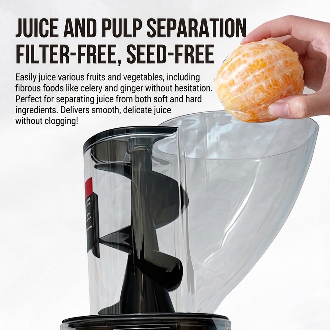Large Feed Chute Stainless Steel Juicer – Automatic Juice & Pulp Separation System