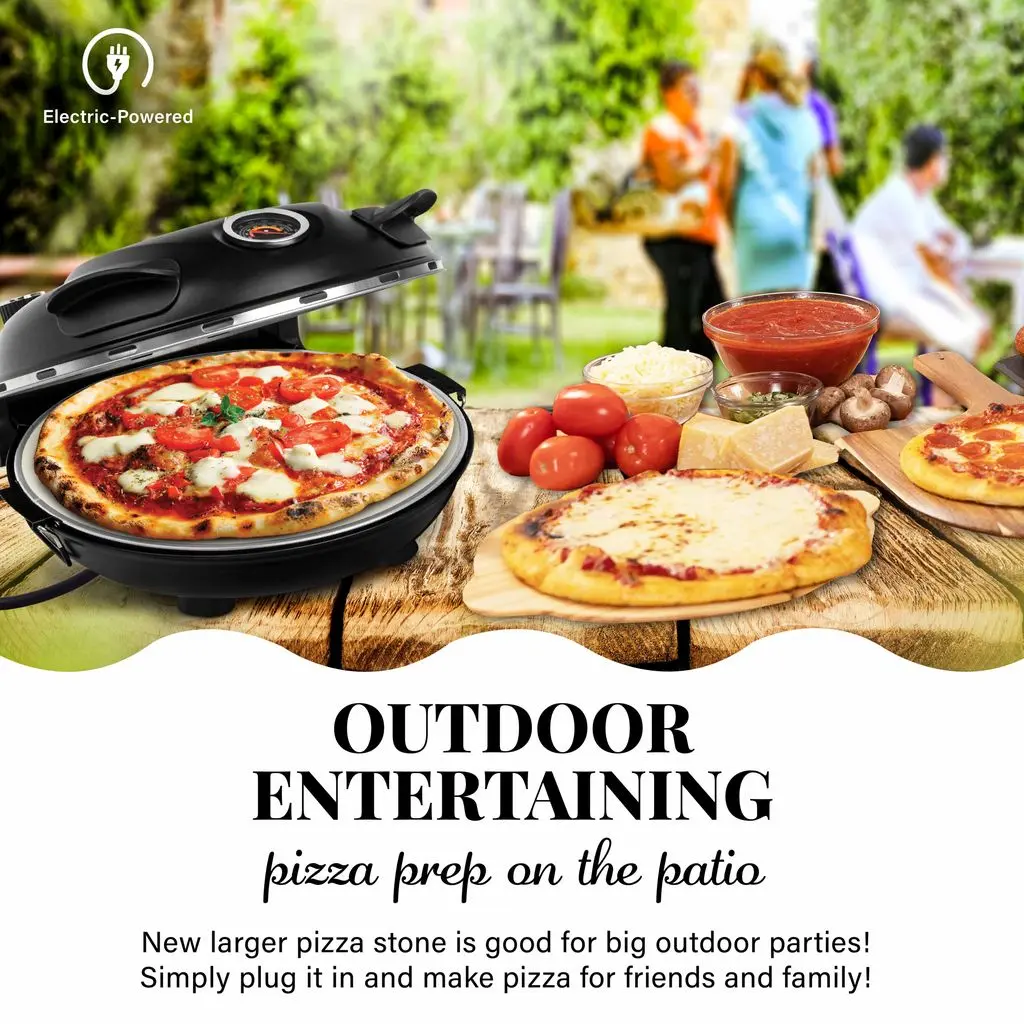 [New] Piezano XL 14" Pizza Oven - Granitestone - 800° Countertop Brick Pizza Oven