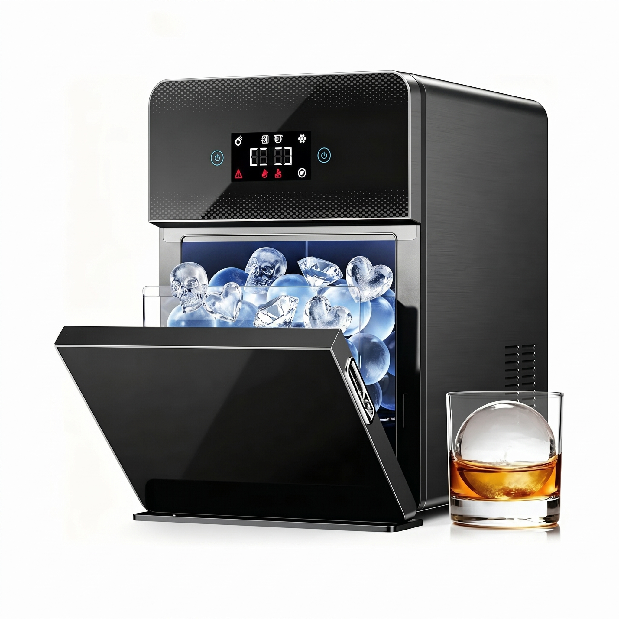 Clear Ice Ball Maker Countertop, Sphere Ice Maker with Automatic Water Supply