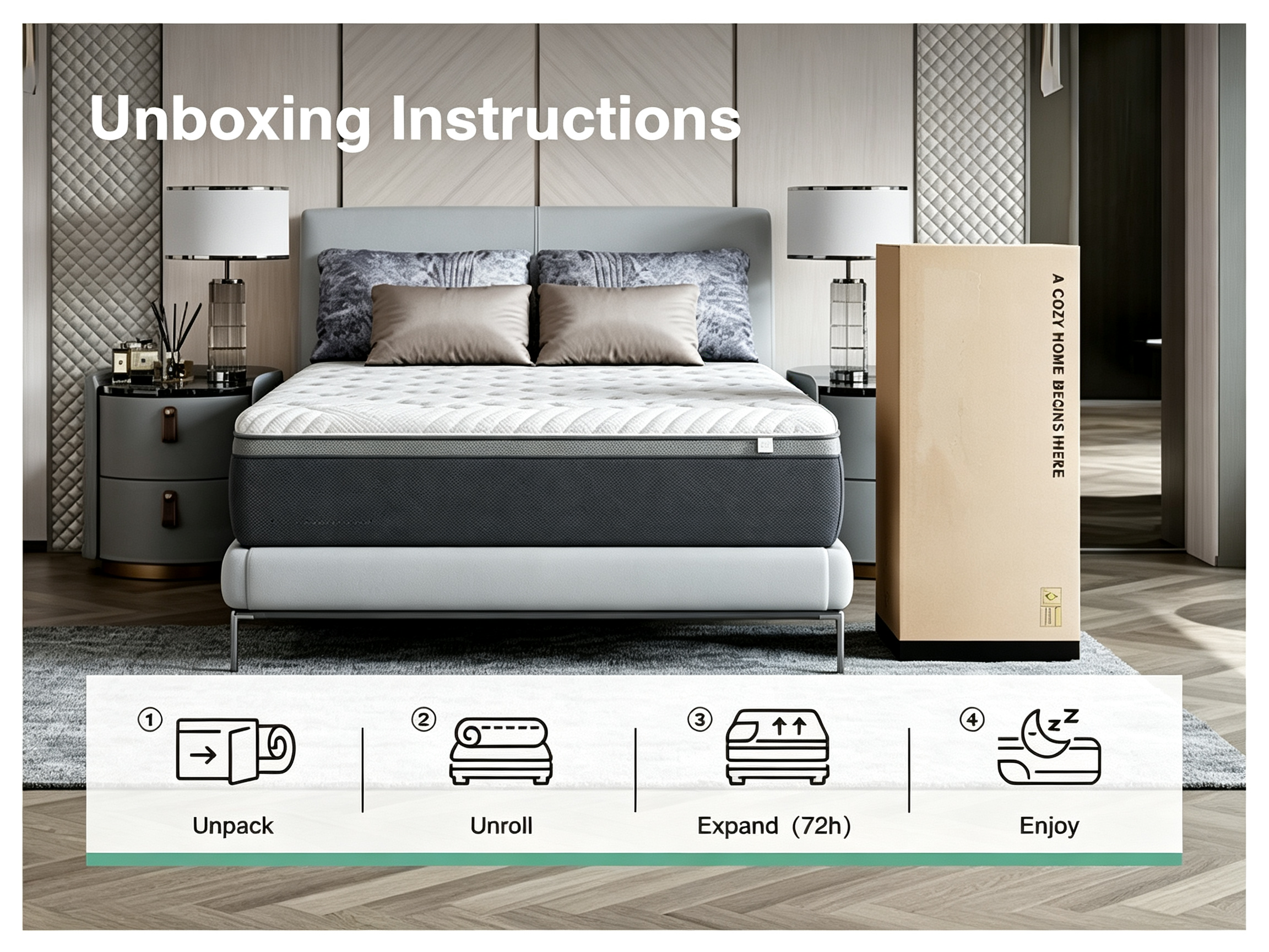 Memory foam mattress reversible two-sided design