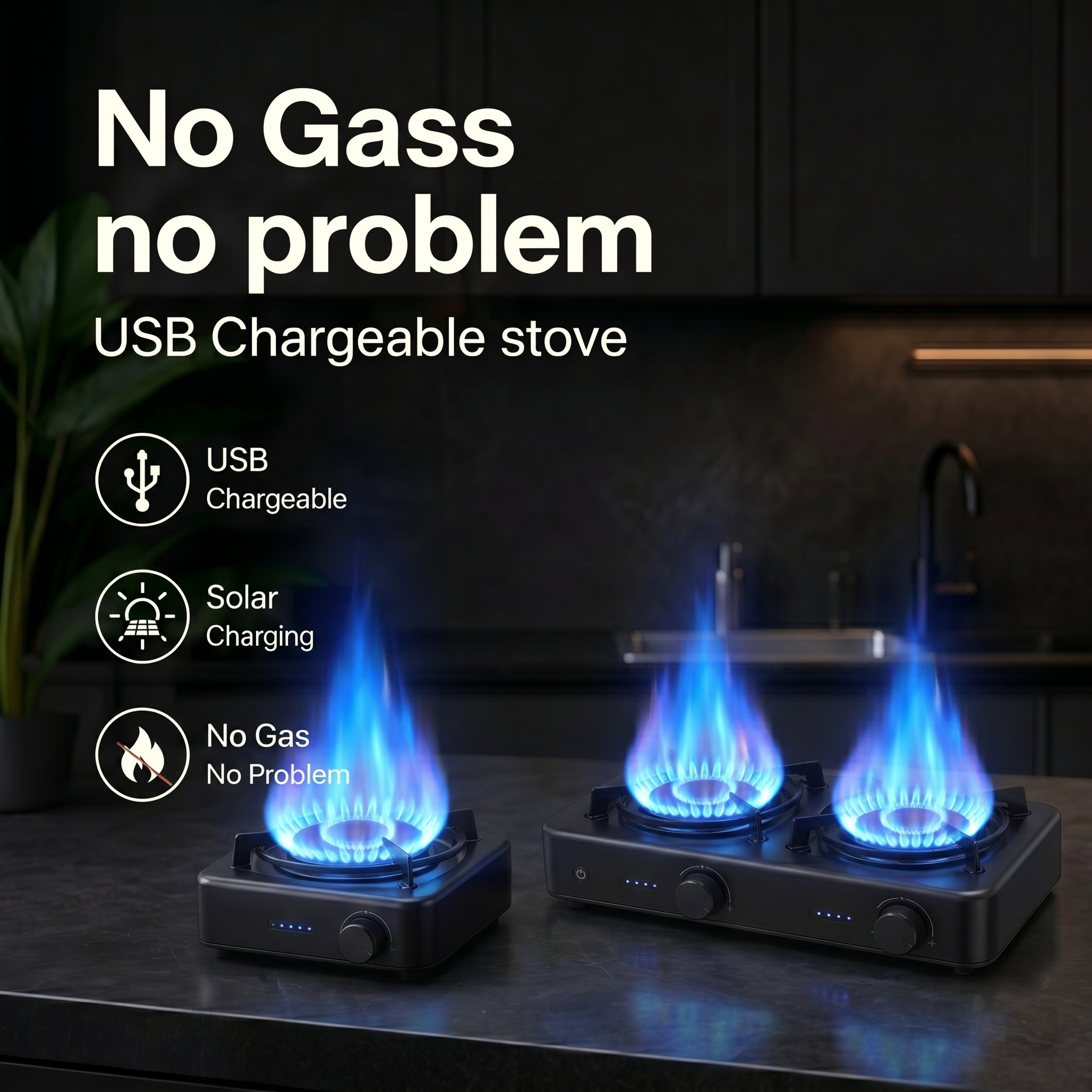 Portable USB Rechargeable Electric Stove – Smokeless Cordless Cooker with Solar Charging Support