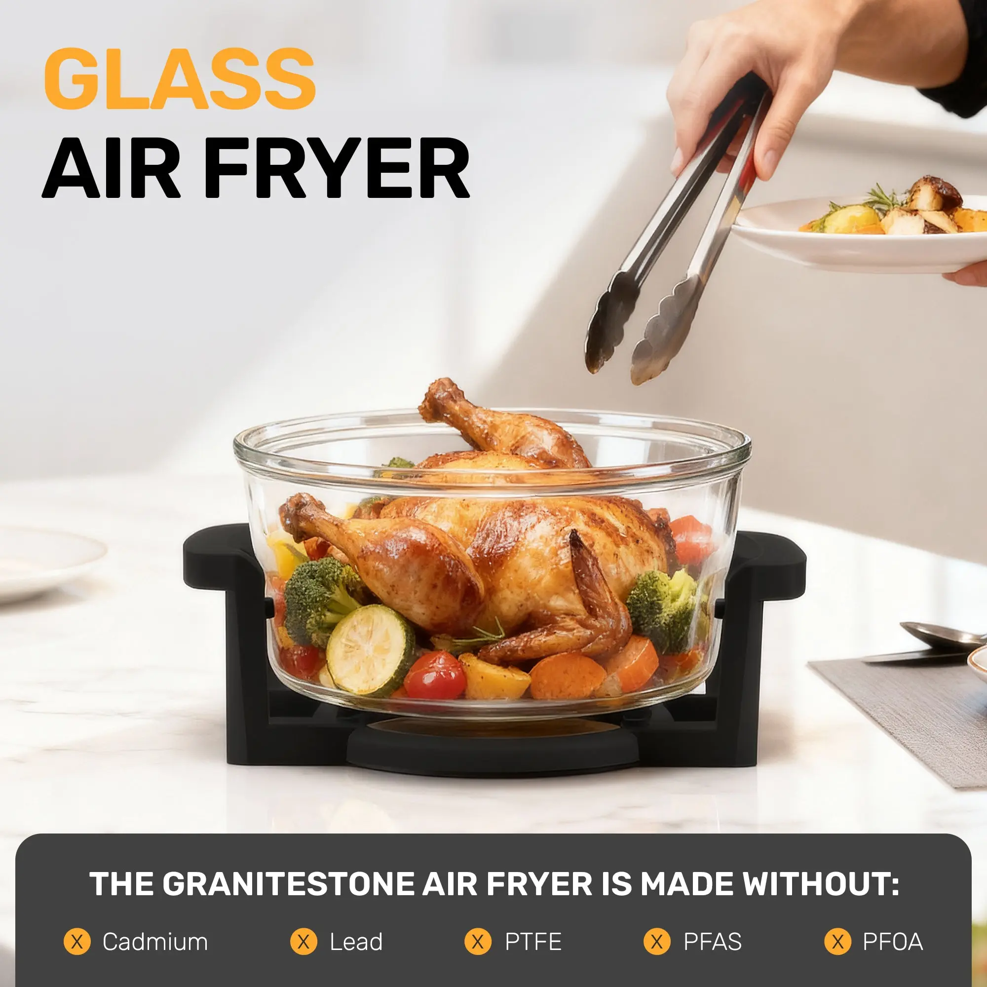 Granitestone 16 Quart Extra Large Air Fryer - Oil-Less Crispy Cooking for Healthier Meals
